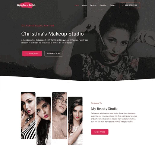 Makeup artist website demo